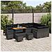 Set di Divani da Giardino  13 Pezzi con Cuscini Nero Polyrattan Acacia, Set di Mobili da Giardino  4 Pezzi con Cuscini Nero Polyrattan Acacia, Divano da Giardino a Due Posti  con Cuscini Nero Polyrattan - Foto miniatura 3