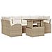 Set di divani da giardino 7 pezzi con cuscini beige in polirattan - Foto miniatura 1