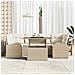 Set di divani da giardino 7 pezzi con cuscini beige in polirattan - Foto miniatura 3