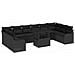 Set Sofà Giardino con Cuscini  11 Pezzi Nero Polyrattan, Sofà Giardino 2 Posti con Ripostiglio e Cuscini  Nero Polyrattan - Foto miniatura 1