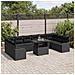 Set Sofà Giardino con Cuscini  11 Pezzi Nero Polyrattan, Sofà Giardino 2 Posti con Ripostiglio e Cuscini  Nero Polyrattan - Foto miniatura 3