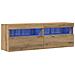 Armadi per TV  con luci LED 2 pz Rovere Artigianale 60x30x40 cm - Foto miniatura 1