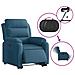 Poltrona Alzapersona Reclinabile Elettrica Blu in Velluto - Foto miniatura 6