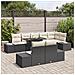 Set di divani da giardino 9 pezzi con cuscini in polirattan nero - Foto miniatura 3