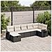 Set Divani da Giardino con Cuscini 7pz Nero Polyrattan - Foto miniatura 2