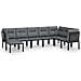 Set Salotto da Giardino 8 pz Nero e Grigio in Polyrattan - Foto miniatura 1