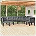 Set Salotto da Giardino 8 pz Nero e Grigio in Polyrattan - Foto miniatura 2