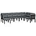 Set Salotto da Giardino 8 pz Nero e Grigio in Polyrattan - Foto miniatura 3