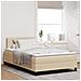 Letto a Box Spring con Materasso Crema 120x200 cm Tessuto - Foto miniatura 2