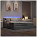 Struttura Letto Pouf con Materassi 200x200 cm in Tessuto - Foto miniatura 3