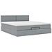 Struttura Letto Pouf con Materassi 200x200 cm in Tessuto - Foto miniatura 7