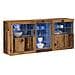Credenza con luci LED Legno invecchiato 162x37x67 cm Legno ingegnerizzato - Foto miniatura 3