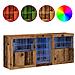 Credenza con luci LED Legno invecchiato 162x37x67 cm Legno ingegnerizzato - Foto miniatura 4