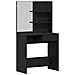 Tavolo da Toeletta Nero in Rovere con Specchio - 74.5 x 40 x 141 cm - Foto miniatura 1