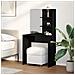 Tavolo da Toeletta Nero in Rovere con Specchio - 74.5 x 40 x 141 cm - Foto miniatura 2