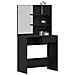 Tavolo da Toeletta Nero in Rovere con Specchio - 74.5 x 40 x 141 cm - Foto miniatura 3