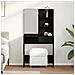 Tavolo da Toeletta Nero in Rovere con Specchio - 74.5 x 40 x 141 cm - Foto miniatura 4