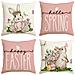 Set Di Federe Per Cuscini 4 Pezzi Pasqua Coniglietti Farfalle 45x45 Cm - Foto miniatura 1