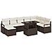Set Divano da Giardino 9 pcs Marrone Poly Rattan - Foto miniatura 1