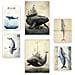 Set Di 6 Stampe Stampe Decorative Estetiche Con Balene All'asilo Per Il Tuo Soggiorno, Camera Da Letto E Casa A3 & A4 Senza Cornice - Foto miniatura 1