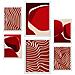 Set Di 6 Stampe Pietre Rosse In Forme Astratte, Dipinti Decorativi Estetici Per Il Tuo Soggiorno, Camera Da Letto, Casa A3 & A4 Cornice Bianca - Foto miniatura 1