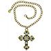 Collana A Croce Con Cristalli Sw In Cristallo E Nero Su Oro. 50 Cm - Foto miniatura 1