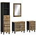 Set Mobili da Bagno 4 pz in Legno Massello di Mango - Foto miniatura 1