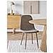 Set 2 Sedie Da Pranzo Stockholm In Poliestere Marrone Chiaro Con Gambe In Metallo 44x54x88 Cm - Foto miniatura 6