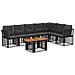 Set Divano da Giardino 8 pz Nero e Grigio scuro polyrattan - Foto miniatura 1