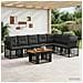 Set Divano da Giardino 8 pz Nero e Grigio scuro polyrattan - Foto miniatura 7