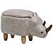 Pouf In Tessuto Similpelle Grigio Chiaro Rhino - Foto miniatura 20
