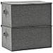 Scatole Portaoggetti 2pz in Tessuto 50x30x25 cm Antracite - Foto miniatura 4
