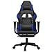 Sedia Da Gaming Con Poggiapiedi Nero E Blu In Similpelle - Foto miniatura 8