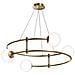 Lampadario Minimal Balance In Metallo Oro 4 Luci E Diffusori Sferici Bianchi - Foto miniatura 1