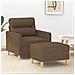 Poltrona Con Poggiapiedi Marrone 60 Cm In Tessuto - Foto miniatura 1