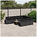 Set Divani Da Giardino 11 Pz Con Cuscini In Polyrattan Nero - Foto miniatura 1