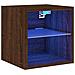 Mobile TV a Parete con Luci LED Rovere Marrone 30x28,5x30 cm - Foto miniatura 1