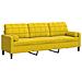 Divano A 3 Posti Con Cuscini Giallo 210 Cm In Velluto - Foto miniatura 2
