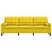 Divano A 3 Posti Con Cuscini Giallo 210 Cm In Velluto - Foto miniatura 3