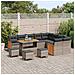 Set di divano da giardino da 13 pezzi con cuscini in rattan grigio e acacia,  Set di dining da giardino da 4 pezzi con cuscini in rattan grigio e acacia,  Divano da giardino da 2 posti con cuscini in rattan grigio - Foto miniatura 3