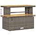Set di divano da giardino da 13 pezzi con cuscini in rattan grigio e acacia,  Set di dining da giardino da 4 pezzi con cuscini in rattan grigio e acacia,  Divano da giardino da 2 posti con cuscini in rattan grigio - Foto miniatura 9