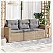 Set Divano da Giardino 3 pz con Cuscini Beige in Polyrattan - Foto miniatura 2