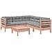 Set Divani Giardino 6 pz Cuscini Legno Massello Abete Douglas - Foto miniatura 1