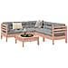 Set Divani Giardino 6 pz Cuscini Legno Massello Abete Douglas - Foto miniatura 2