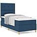 Letto Box Spring Blu con Materasso 100x200 cm Tessuto - Foto miniatura 4
