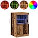Credenza con luci LED Legno antico 41x37x67 cm - Foto miniatura 4