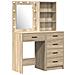 Set di 2 pezzi per toeletta con LED in legno ingegnerizzato di rovere Sonoma - Foto miniatura 1