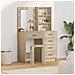 Set di 2 pezzi per toeletta con LED in legno ingegnerizzato di rovere Sonoma - Foto miniatura 2