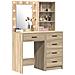 Set di 2 pezzi per toeletta con LED in legno ingegnerizzato di rovere Sonoma - Foto miniatura 3