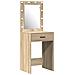 Set di 2 pezzi per toeletta con LED in legno ingegnerizzato di rovere Sonoma - Foto miniatura 5